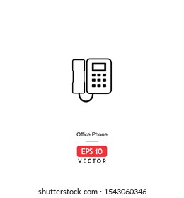 Office phone vector icon, with line style illustration, isolated on white background. EPS10 - Vector