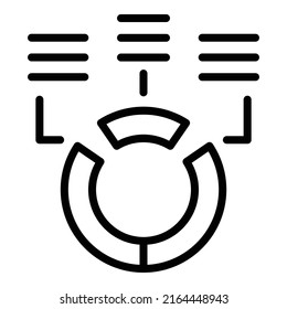 Office pie chart icon outline vector. Work goal. Expert success
