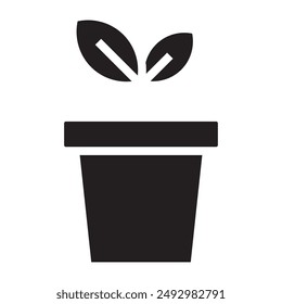 Office plant black icon. vector illustration.