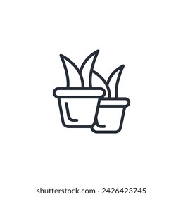 office plant icon. vector.Editable stroke.linear style sign for use web design,logo.Symbol illustration.