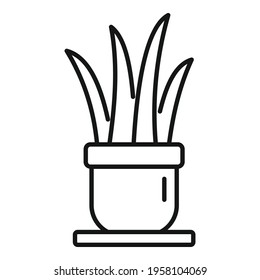 Office plant pot icon. Outline Office plant pot vector icon for web design isolated on white background
