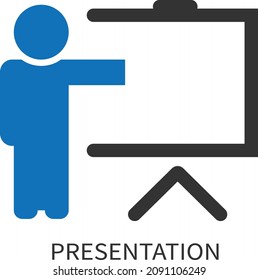 Office presentation icon vector, business proposal presentation icon 