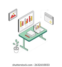 Office Presentation isometric Style Illustration. EPS 10 file