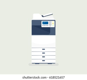 Office Printer copier. Isolated Flat Vector Illustration