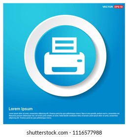 Office printer icon Abstract Blue Web Sticker Button - vector icon