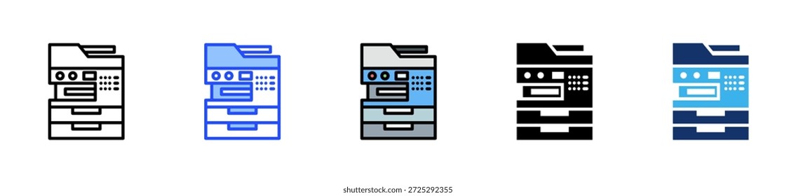 Coleção De Ícones Da Impressora Do Office Com Vários Estilos
