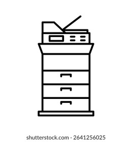 Office printer icon outline set sign
