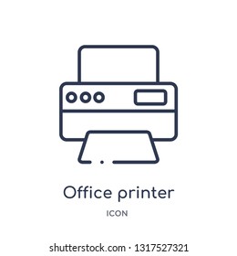 office printer icon from technology outline collection. Thin line office printer icon isolated on white background.
