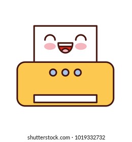 office printer kawaii character