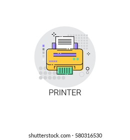 Office Printer Modern Device Icon Vector Illustration