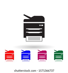 Office printer multi color icon. Simple glyph, flat vector of print house icons for ui and ux, website or mobile application