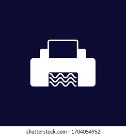Office printer outline icon with waves. Linear style sign for mobile concept logo and web design. Symbol, logo illustration. Pixel perfect vector graphics