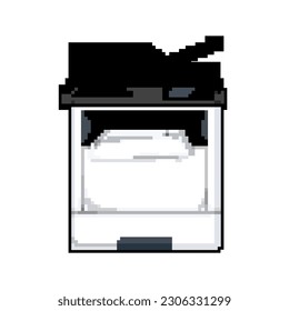 office printer paper game pixel art retro vector. bit office printer paper. old vintage illustration