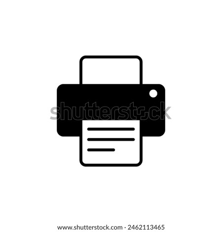 Office Printer, Printing Document flat vector icon. Simple solid symbol isolated on white background. Office Printer, Printing Document sign design template for web and mobile UI element