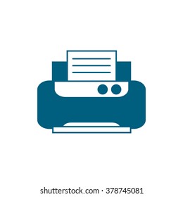 Office printer. Vector icon blue
