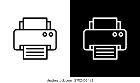 Office Printer White Icon Set Design