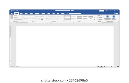 software de escritura de texto de la interfaz de usuario del archivo de edición de papel blanco de la aplicación de productividad de Office