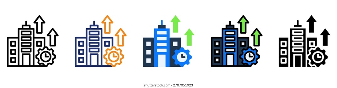 Ícone de produtividade do Office Ilustração de vetor de vários estilos