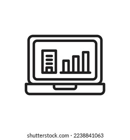Office Profit Outline Icon Vector illustration
