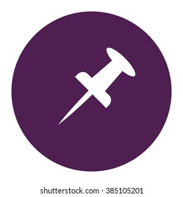 Office push pin. Vector icon purple 