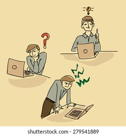 office question stress idea vector illustration