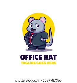 Office Rat Simple Mascot Logo