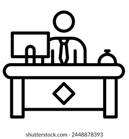 Office Reception icon line vector illustration
