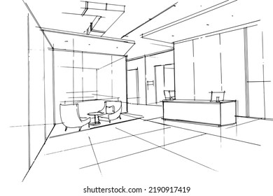 in the office, at the reception,2d illustration
