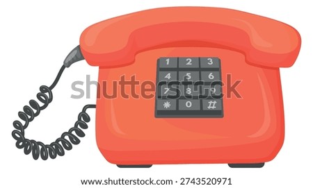Office red phone. Stationary ringing device icon