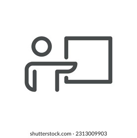 Office related icon outline and linear vector.