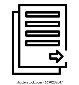 Office report icon. Outline office report vector icon for web design isolated on white background