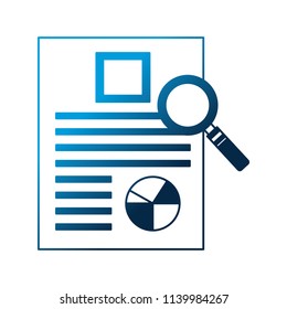 office report round chart magnifying glass