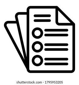 Office reports icon. Outline office reports vector icon for web design isolated on white background