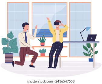 Office rest vector illustration. Engaging in pastime activities during office breaks brings joy and rejuvenation to employees The office rest concept underscores importance creating peaceful