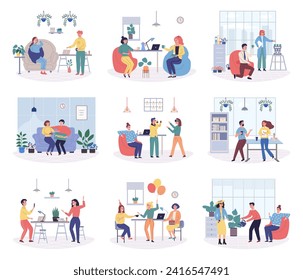 Office rest vector illustration. The organizations commitment to employee rest and relaxation fosters positive work environment Taking breaks for rest and enjoyment in office contributes to overall