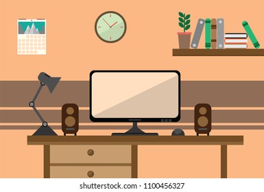Office room for creativity or writing work rest