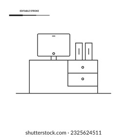 Diseño del vector de iconos de la sala de Office.