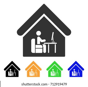 Office Room icon. Vector illustration style is a flat iconic office room symbol with black, grey, green, blue, yellow color versions. Designed for web and software interfaces.