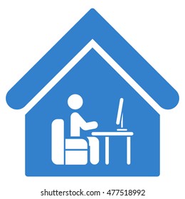 Office Room icon. Vector style is flat iconic symbol, cobalt color, white background.