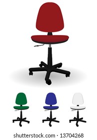 Office rotating armchair in a vector