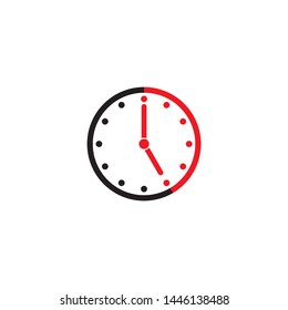 Office round clock icon on a white background