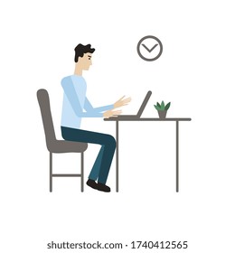 Office routine work vector illustration