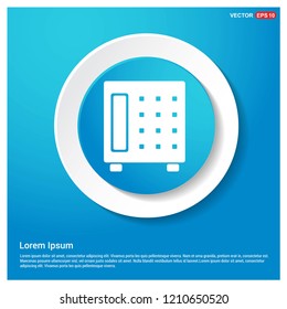 Office safe icon Abstract Blue Web Sticker Button - Free vector icon