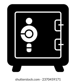 Office safe with lock solid icon, web security concept, Data security sign on white background, safe box icon in glyph style for mobile concept and web design. Vector graphics