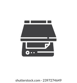 Office scanner vector icon. filled flat sign for mobile concept and web design. Printer scanner glyph icon. Symbol, logo illustration. Vector graphics