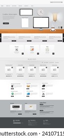 Office scene one page website design template. Vector Eps 10 