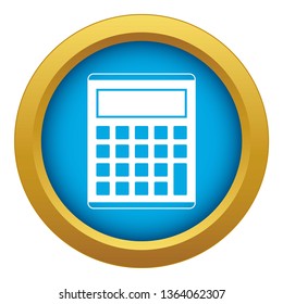 Office, school electronic calculator icon blue vector isolated on white background for any design