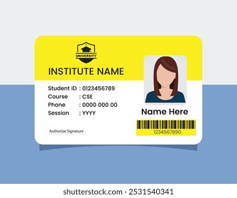 Design de modelo de cartão de identificação escolar e do Office