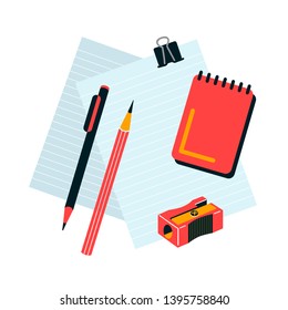 Office and school tools. Vector illustration icon.