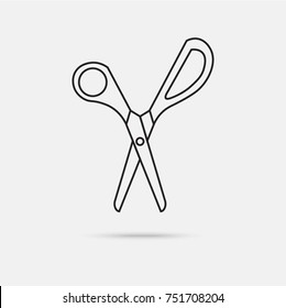 Office scissors icon, flat design 